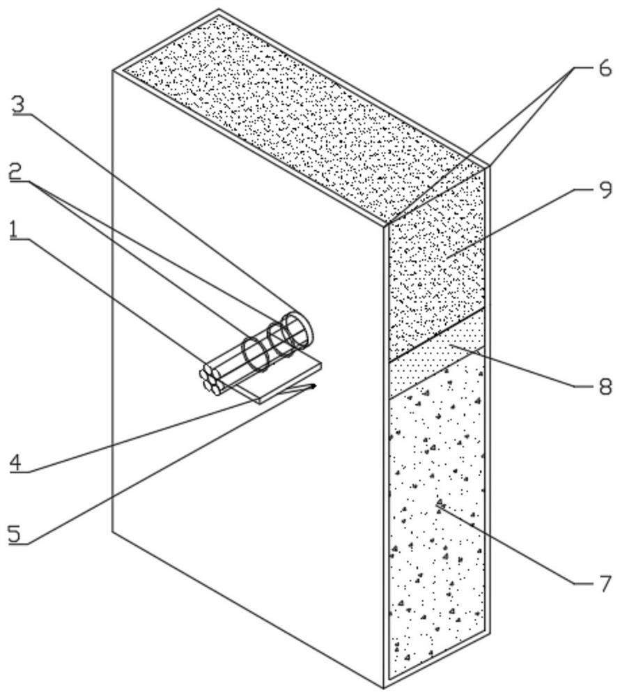 Method and device for fixing thermocouple in steel-plate-encased concrete composite member