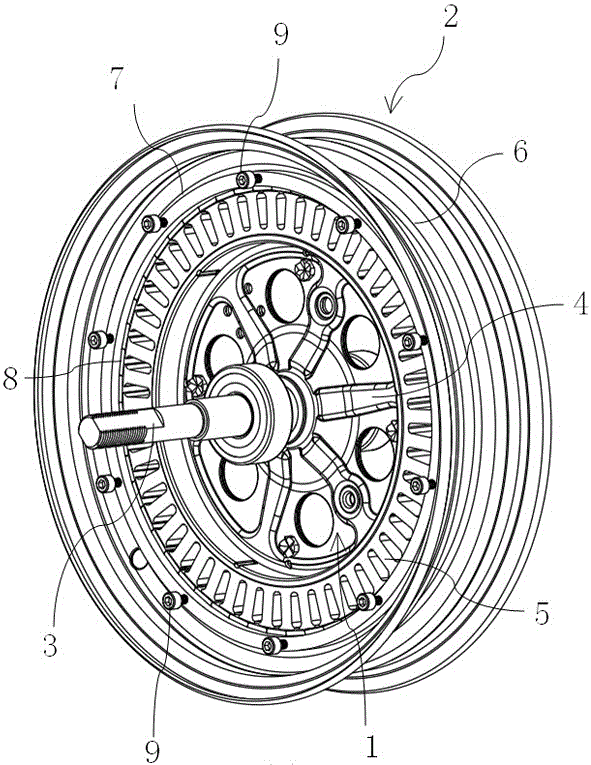 Electric car wheel hub motor