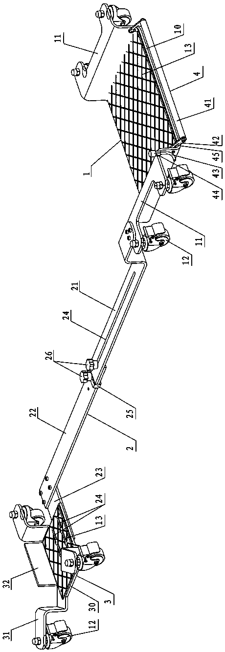 A mobile parking frame for two-wheeled motorcycles