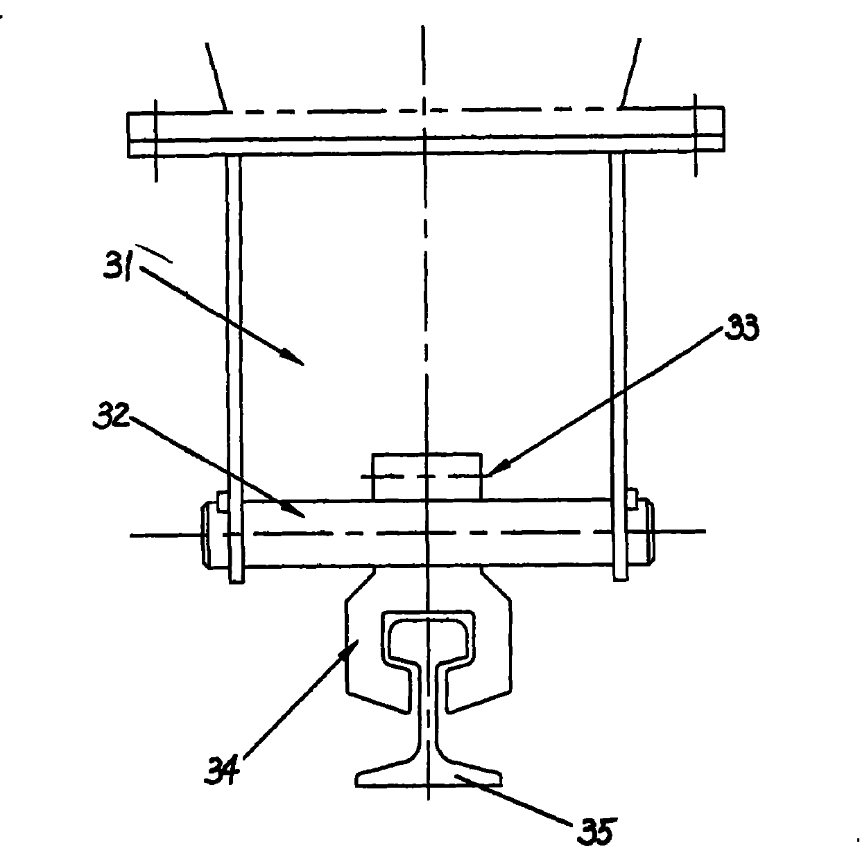 Rail hook device for floating dock portal crane