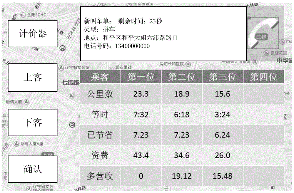 Intelligent real-time matching system and method of car pooling based on fitting degree of driving route