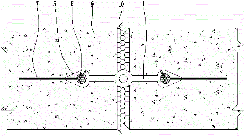 Active and passive integrated water-stopping middle-buried type water-stopping strip structure for deformation joint