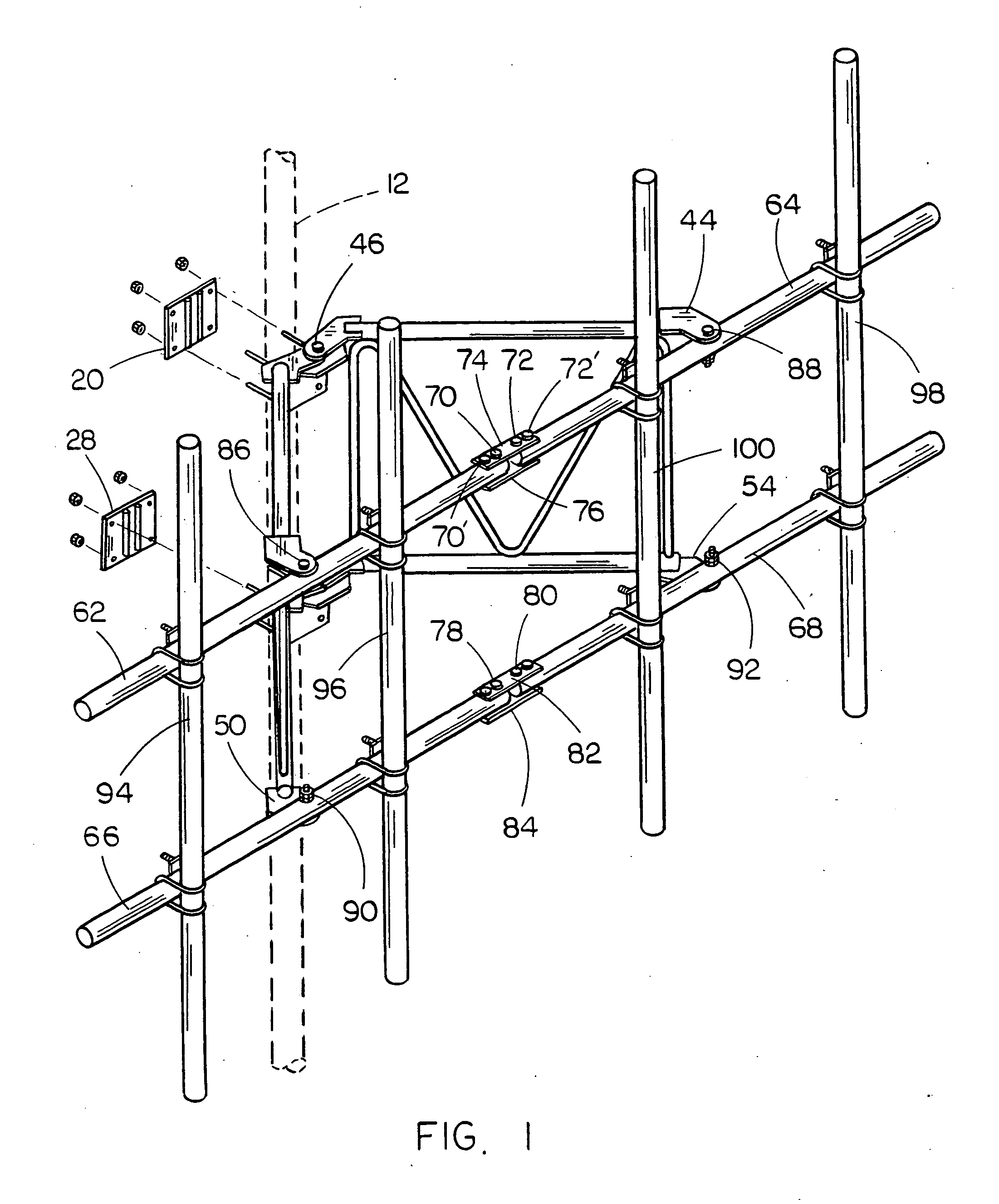 Folding frame for mounting an antenna