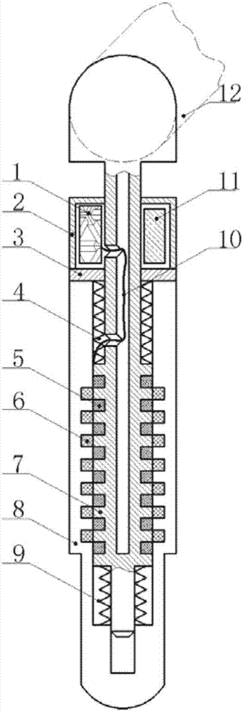 Energy recovery device and method for leg shock absorbing mechanism of field foot-type robot