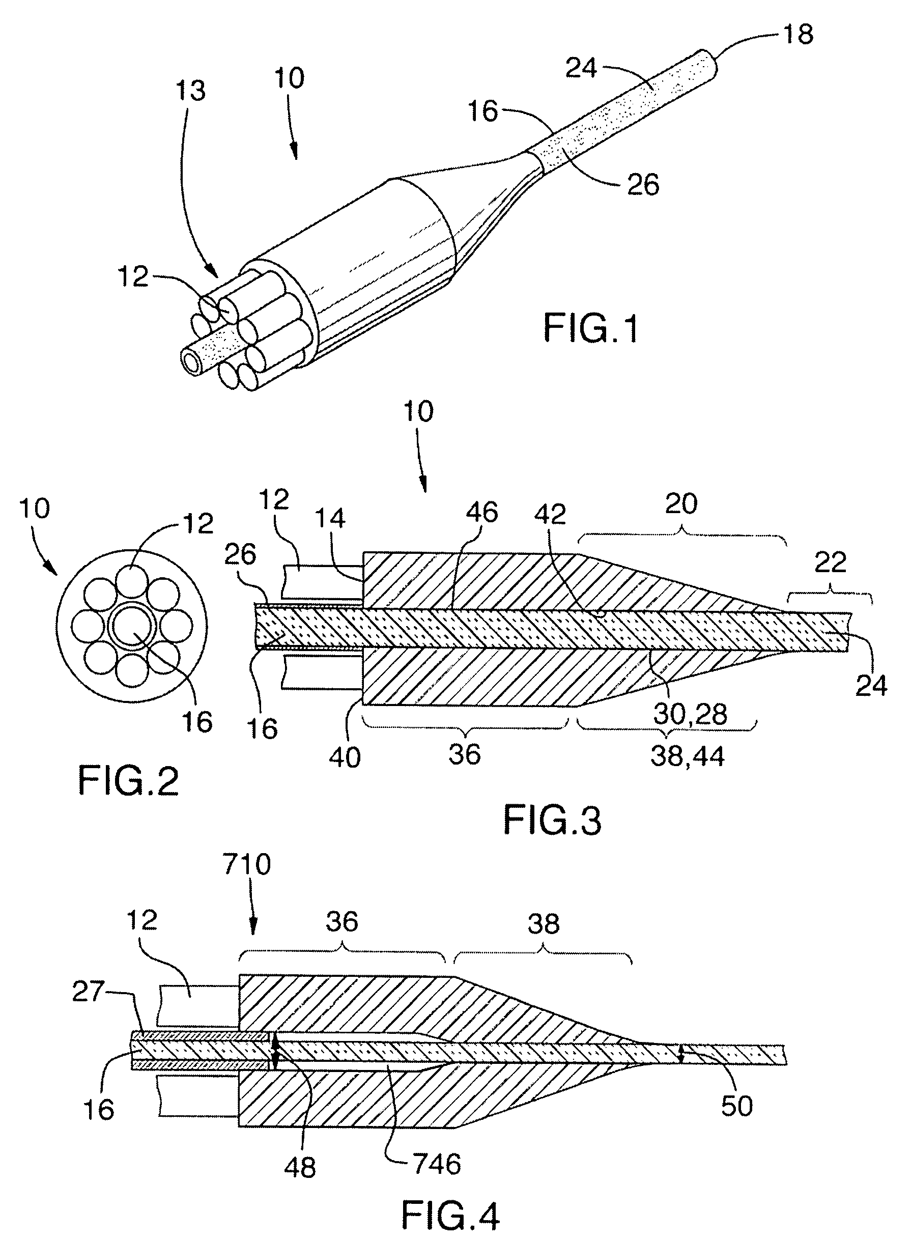 Method and device for optically coupling optical fibres