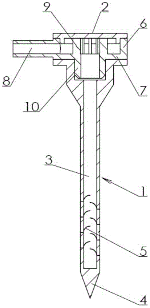 Slant-liquid-outlet infusion apparatus for trees