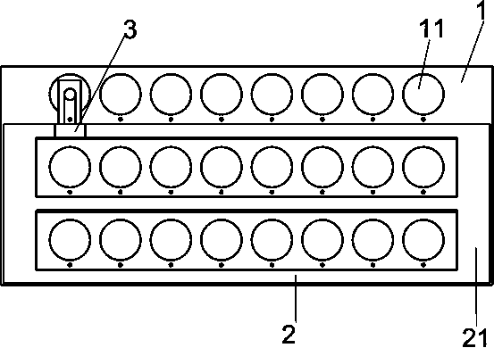 Auxiliary device for carrying green vegetable seedlings on seedling tray