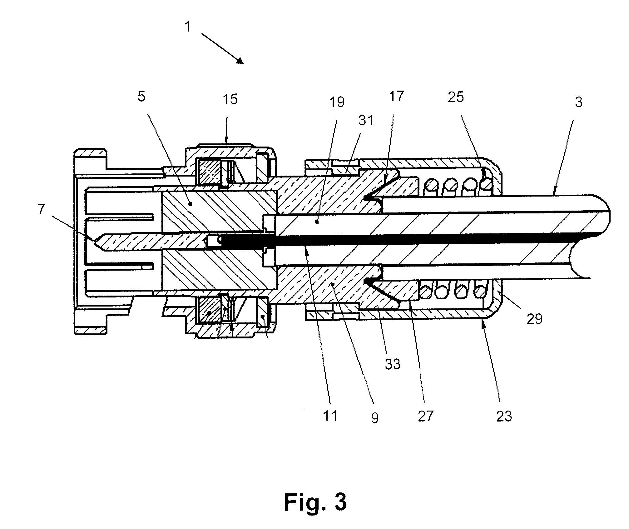 Shielded electrical connector with a spring arrangement