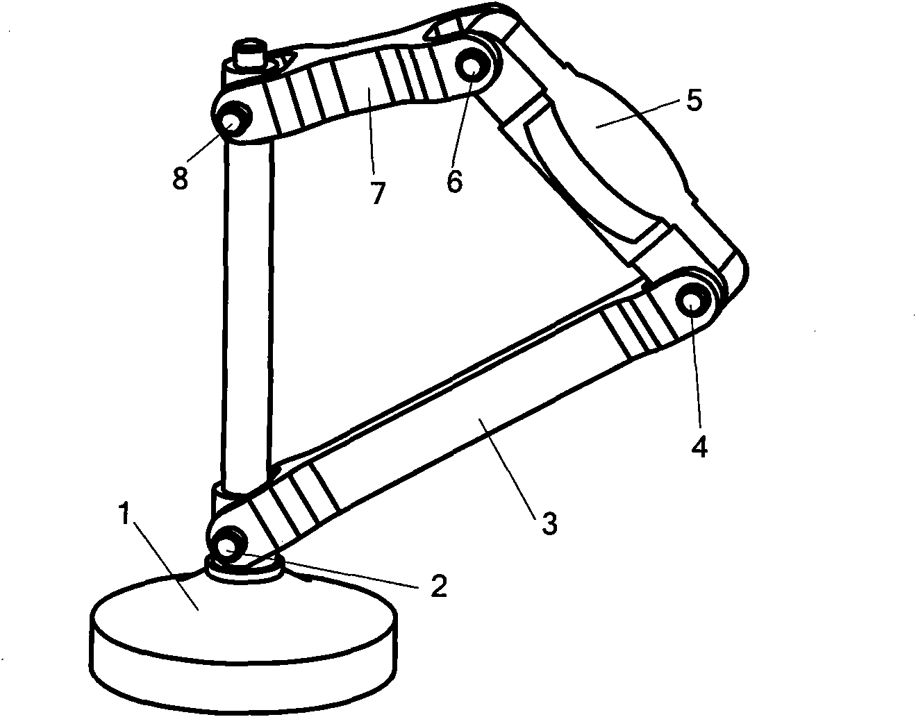Motion decoupling two-degree-of-freedom rotation parallel mechanism