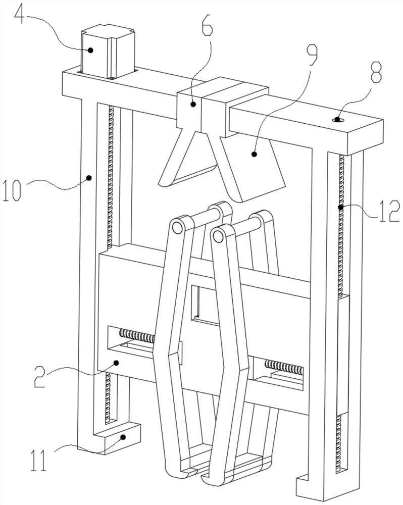 Spacing-adjustable T-shaped columnar workpiece clamping fixture for constructional engineering
