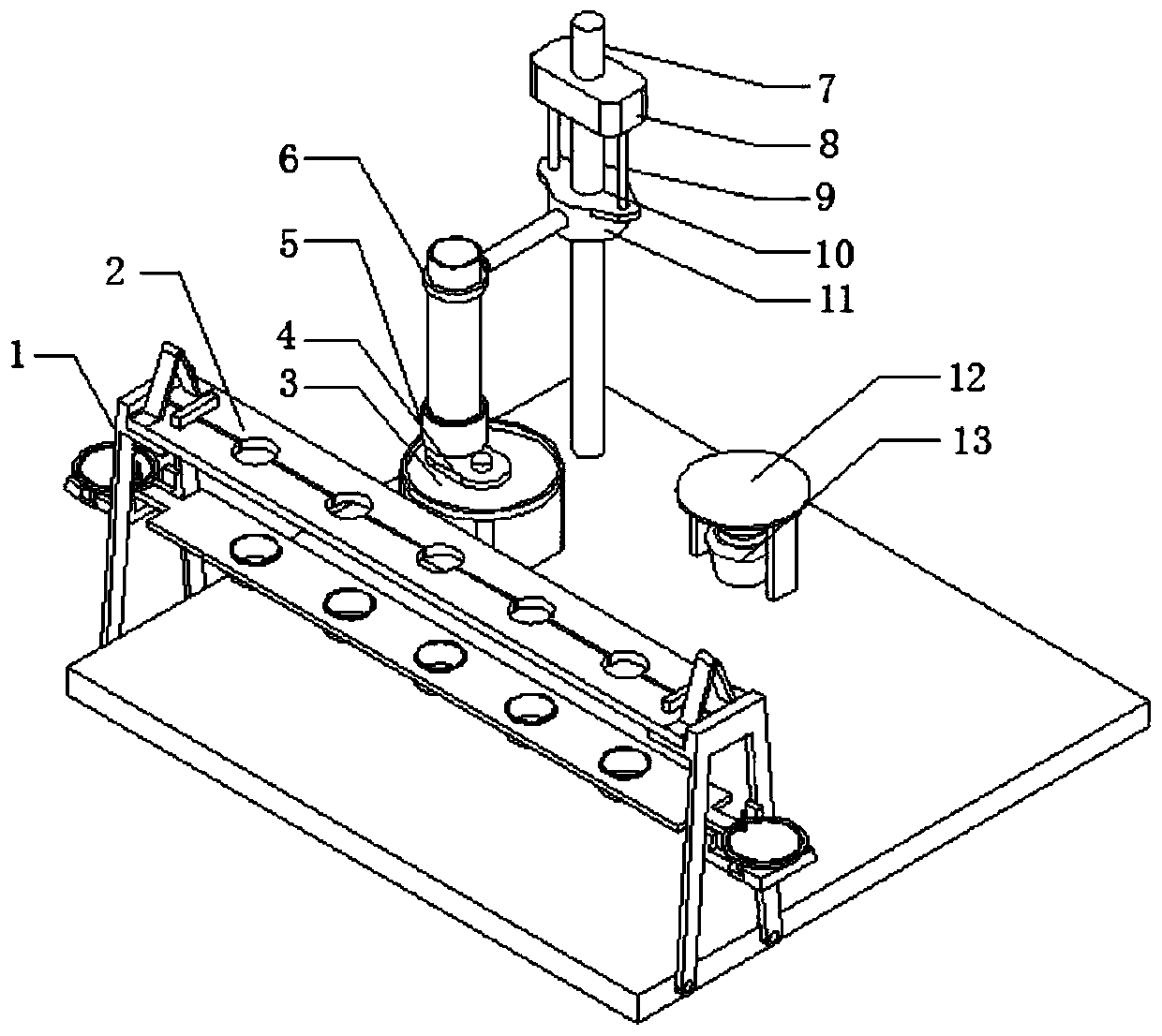 A medical test tube shaking device