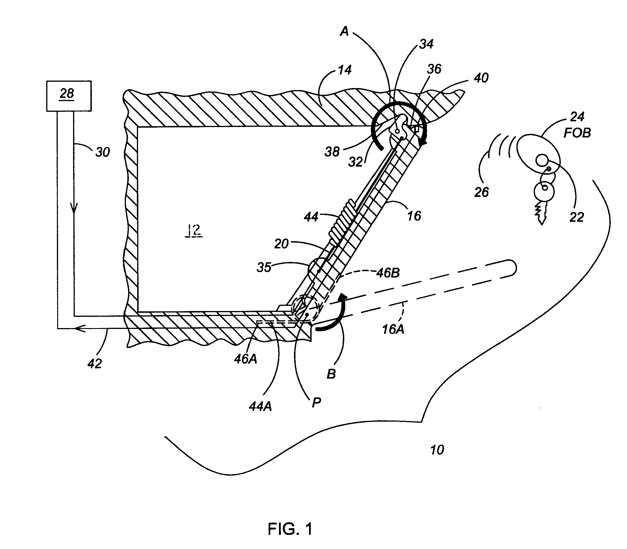 Compartment access system with active material component and method for controlling access to an interior compartment