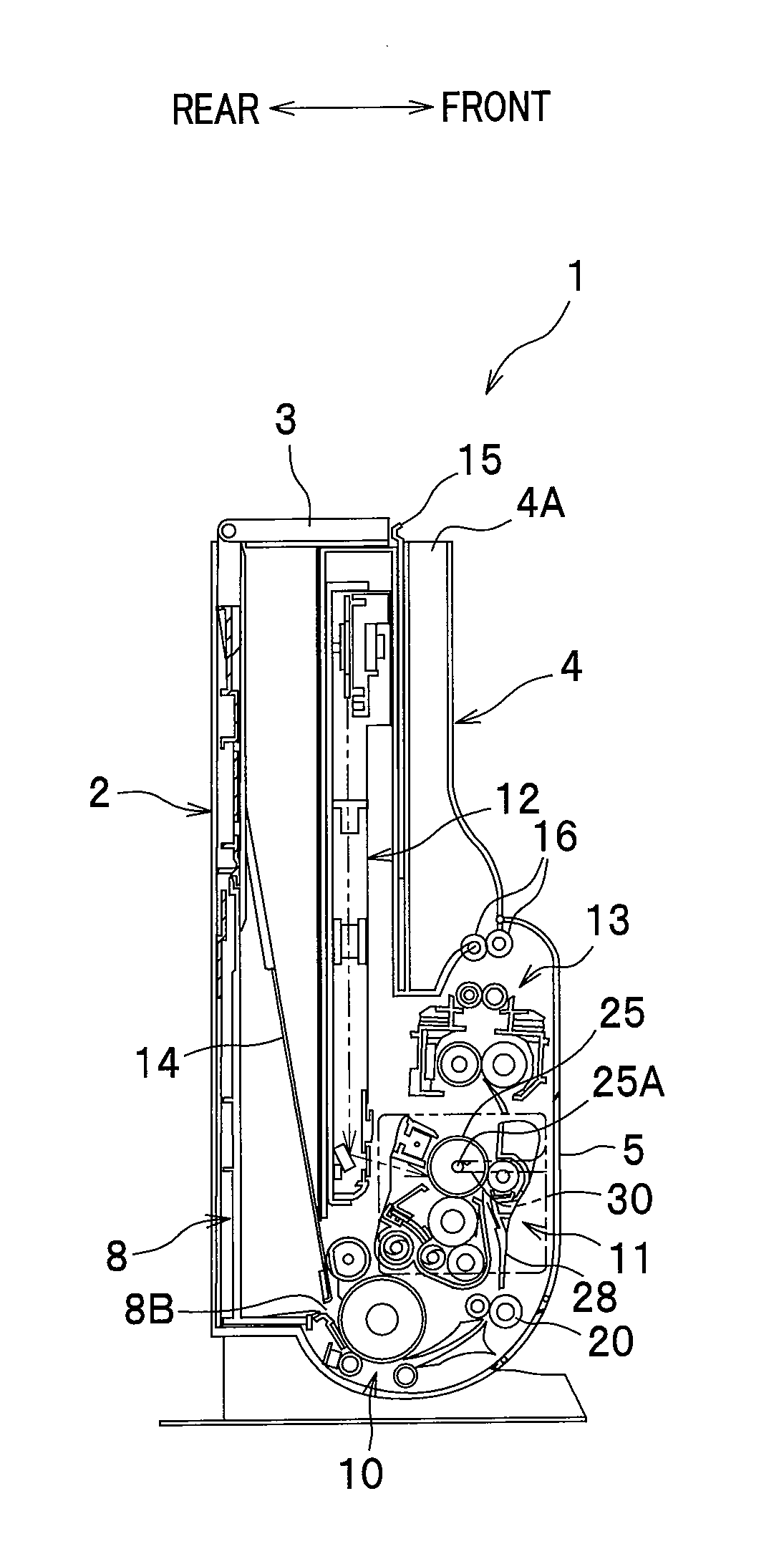 Configuration for an image forming apparatus having an upright recording medium storage unit