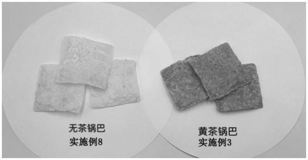 Yellow tea rice crust and preparation method thereof