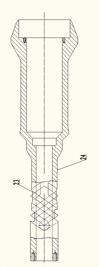 Split-type material storage die head in two-layer two-spiral channel