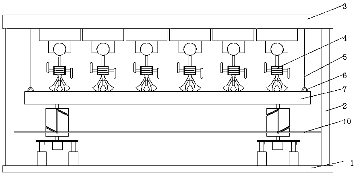 Amplitude-type pebble wiping device with random movement