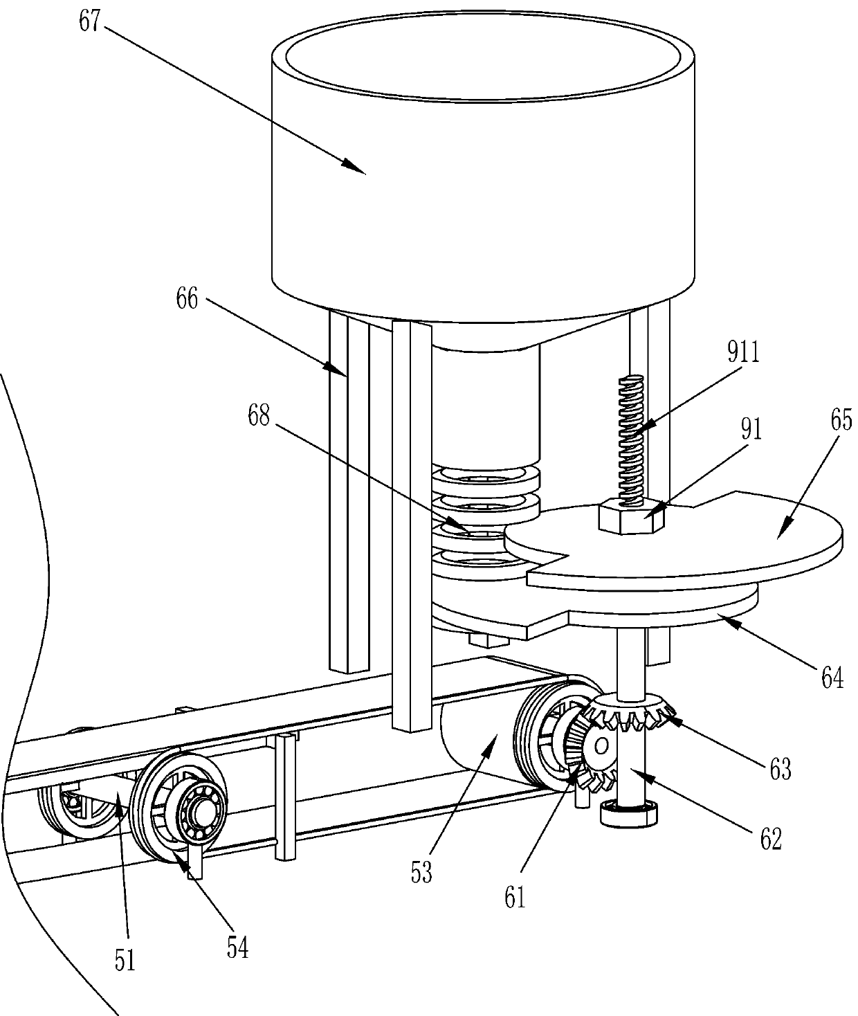 Automatic almond hull-breaking machine