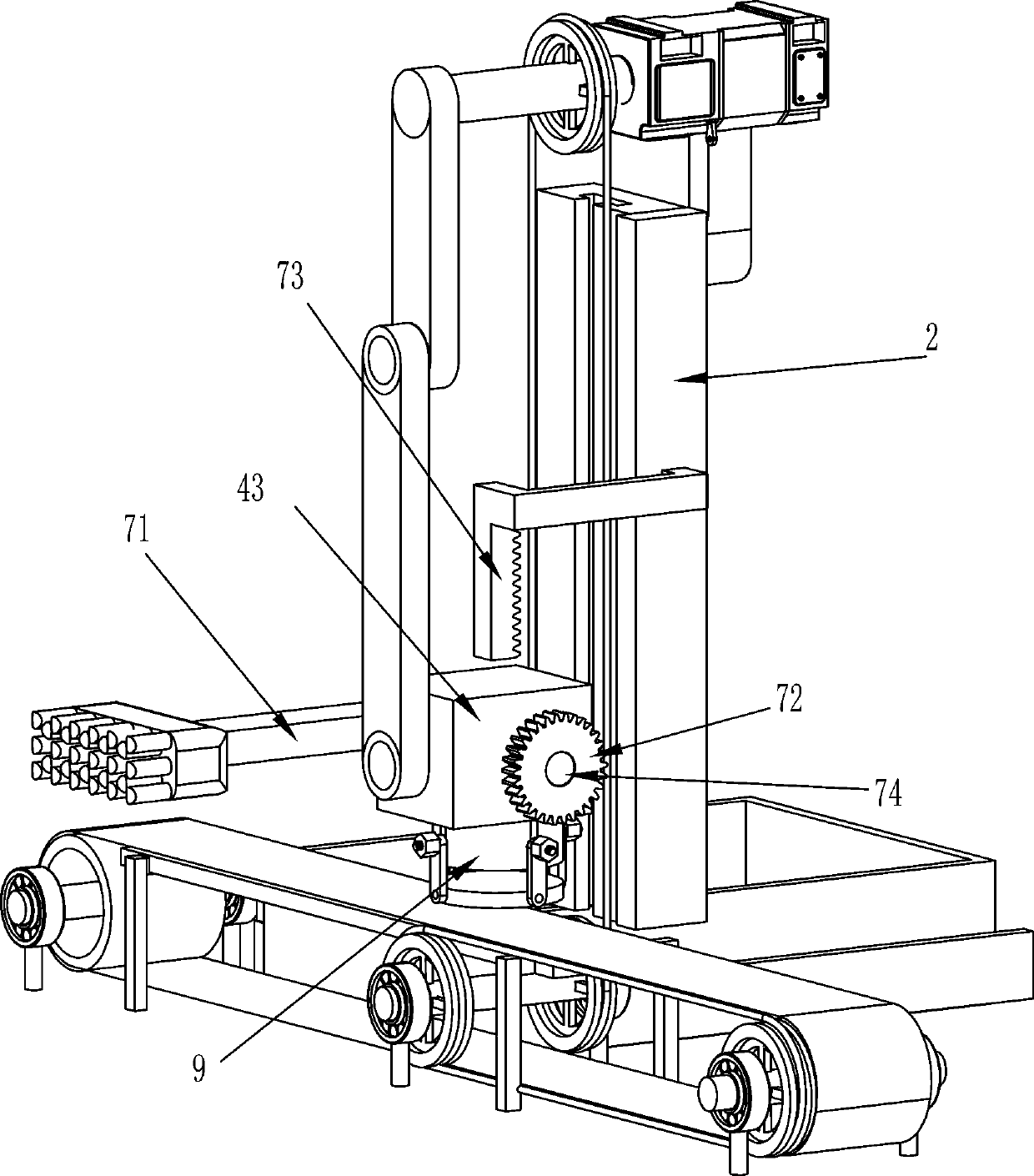 Automatic almond hull-breaking machine