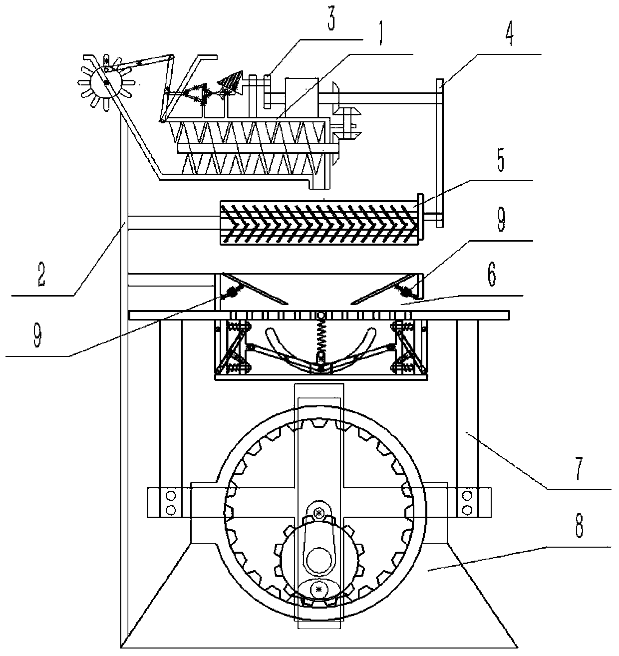 A sorting device for construction waste