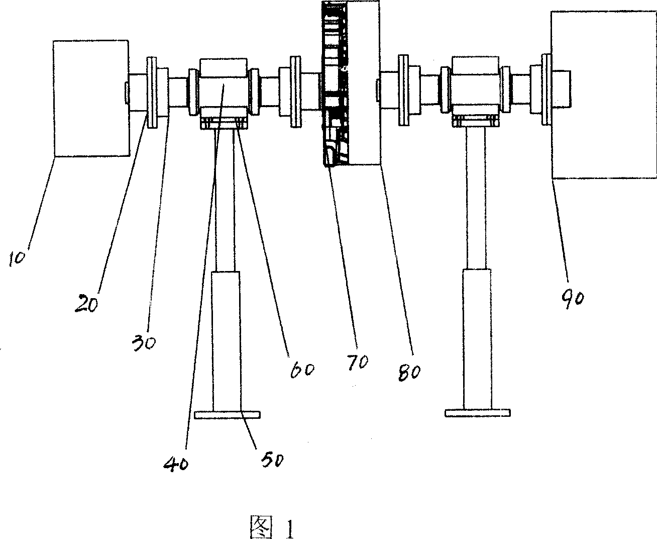 Bench test device for power assembly of mixed power electric vehicle