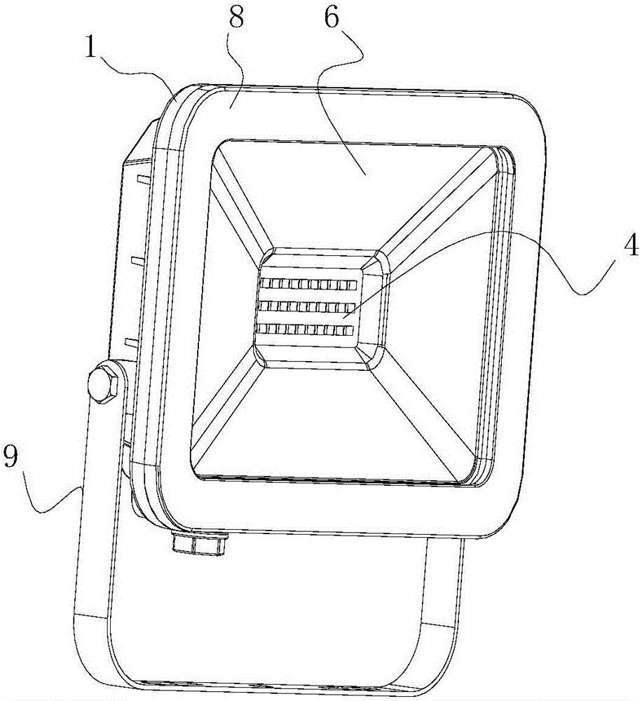 Novel aluminum-plastic LED (Light-Emitting Diode) floodlight