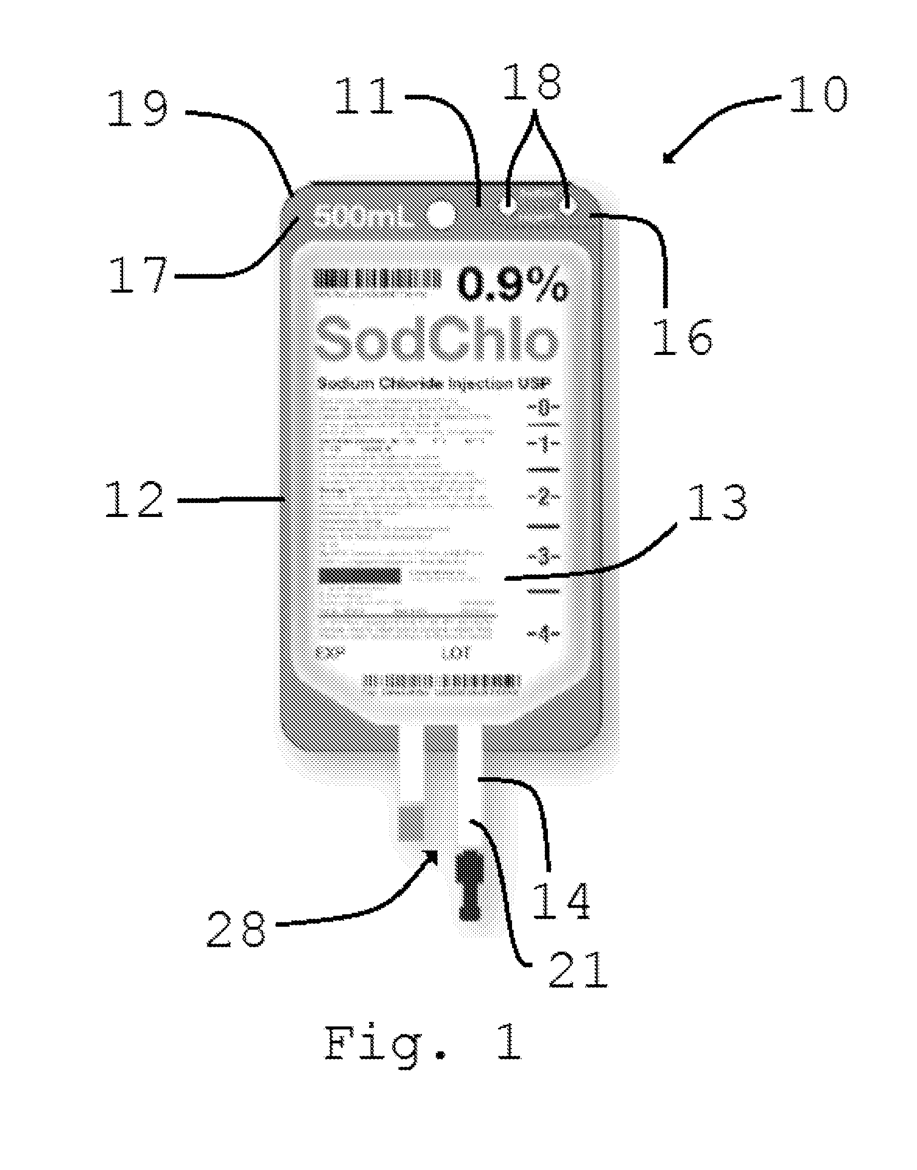 Intravenous bag labeling system