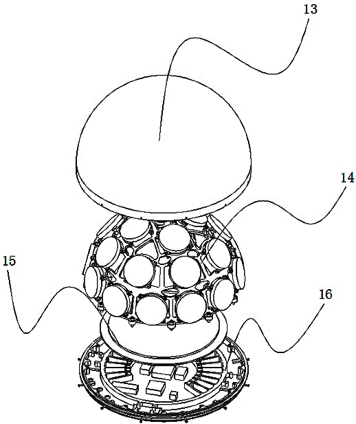 Conformal spherical antenna array with good shielding effect