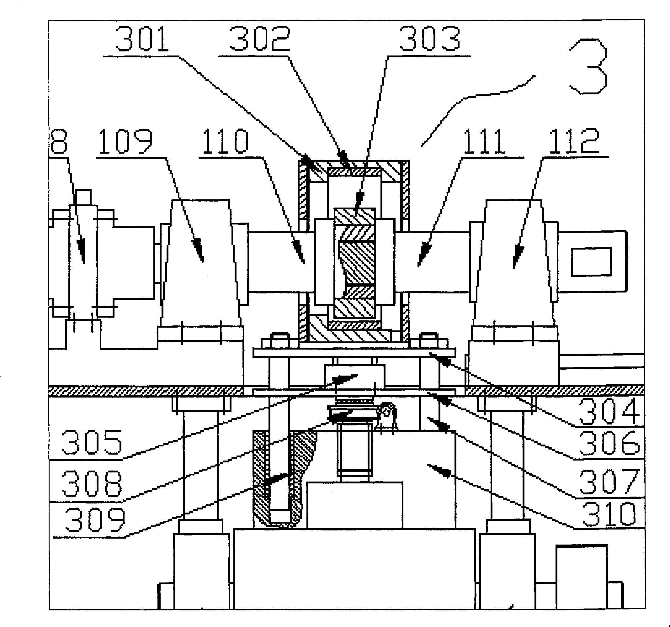 Sliding desk type casing tube abrasion testing machine