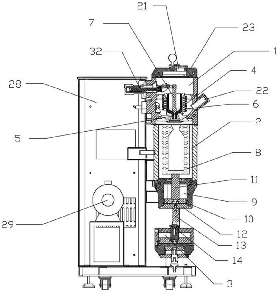 Vacuum pressurizing casting machine