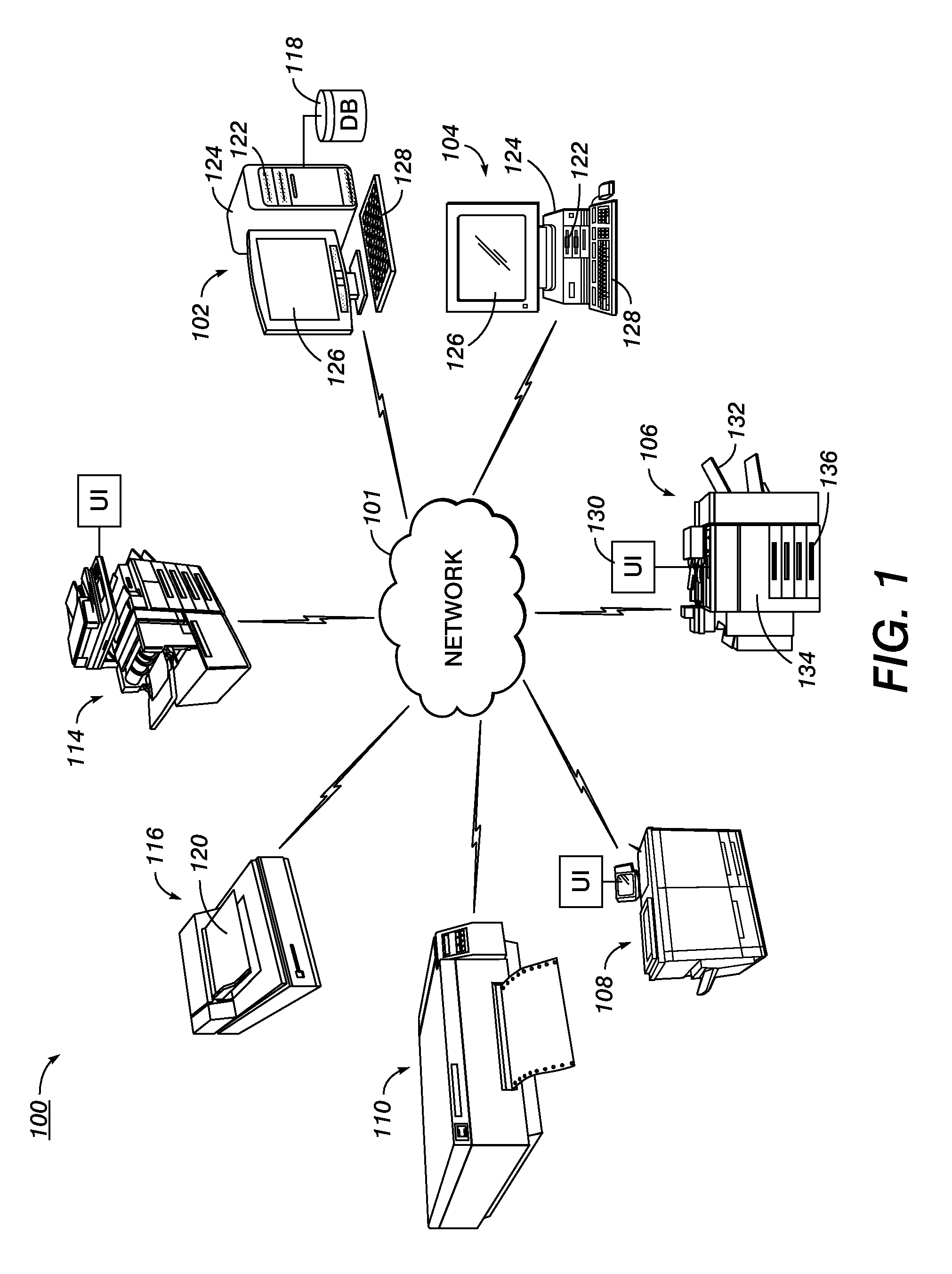 Print device selection in a networked print job environment