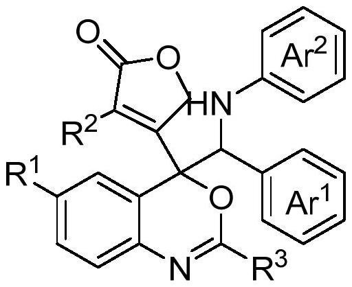 Application of 3-phenylfuran substituted 2-phenyl-4H-benzo[1,3]oxazine derivative