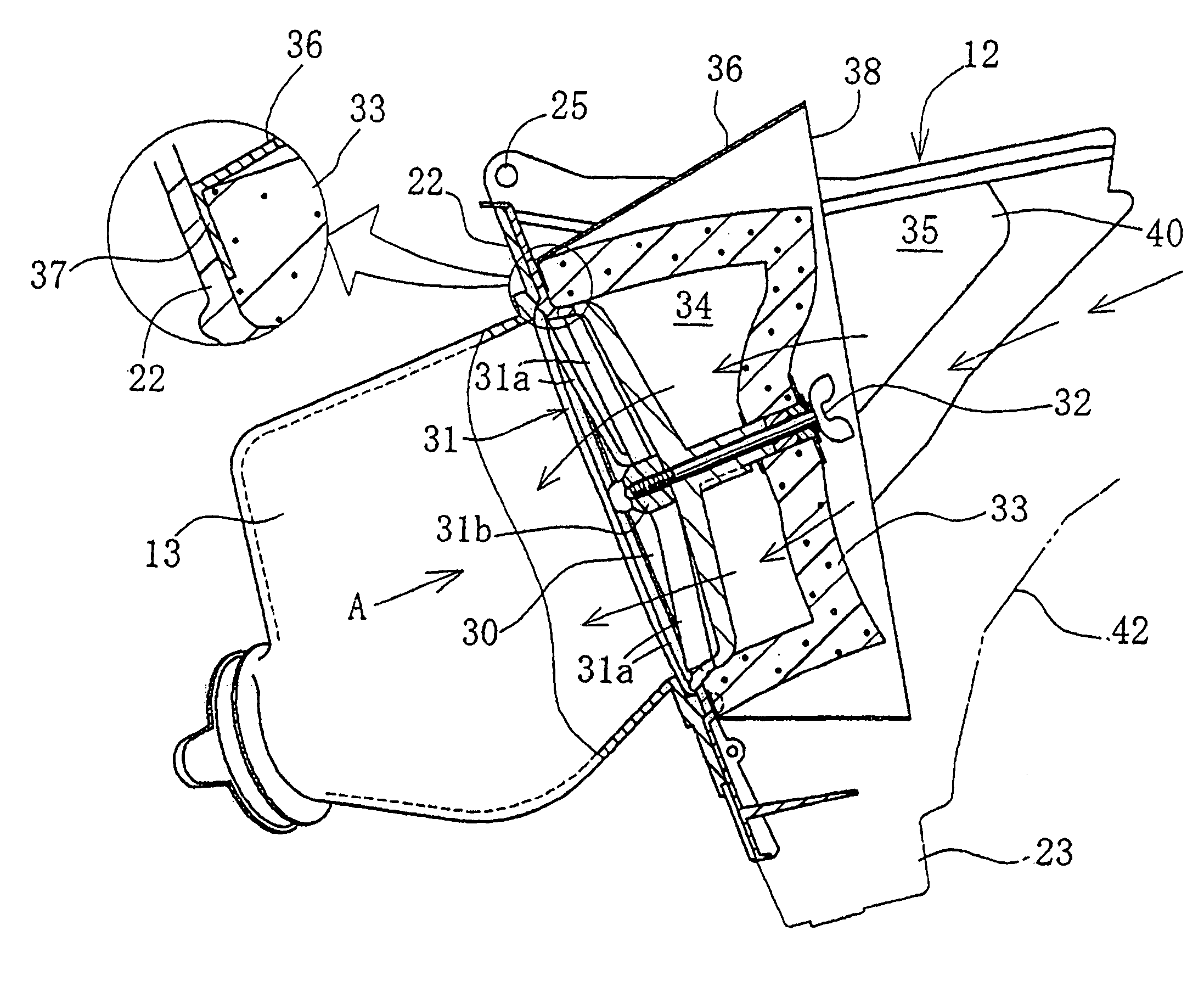 Air cleaner device for motorcycle
