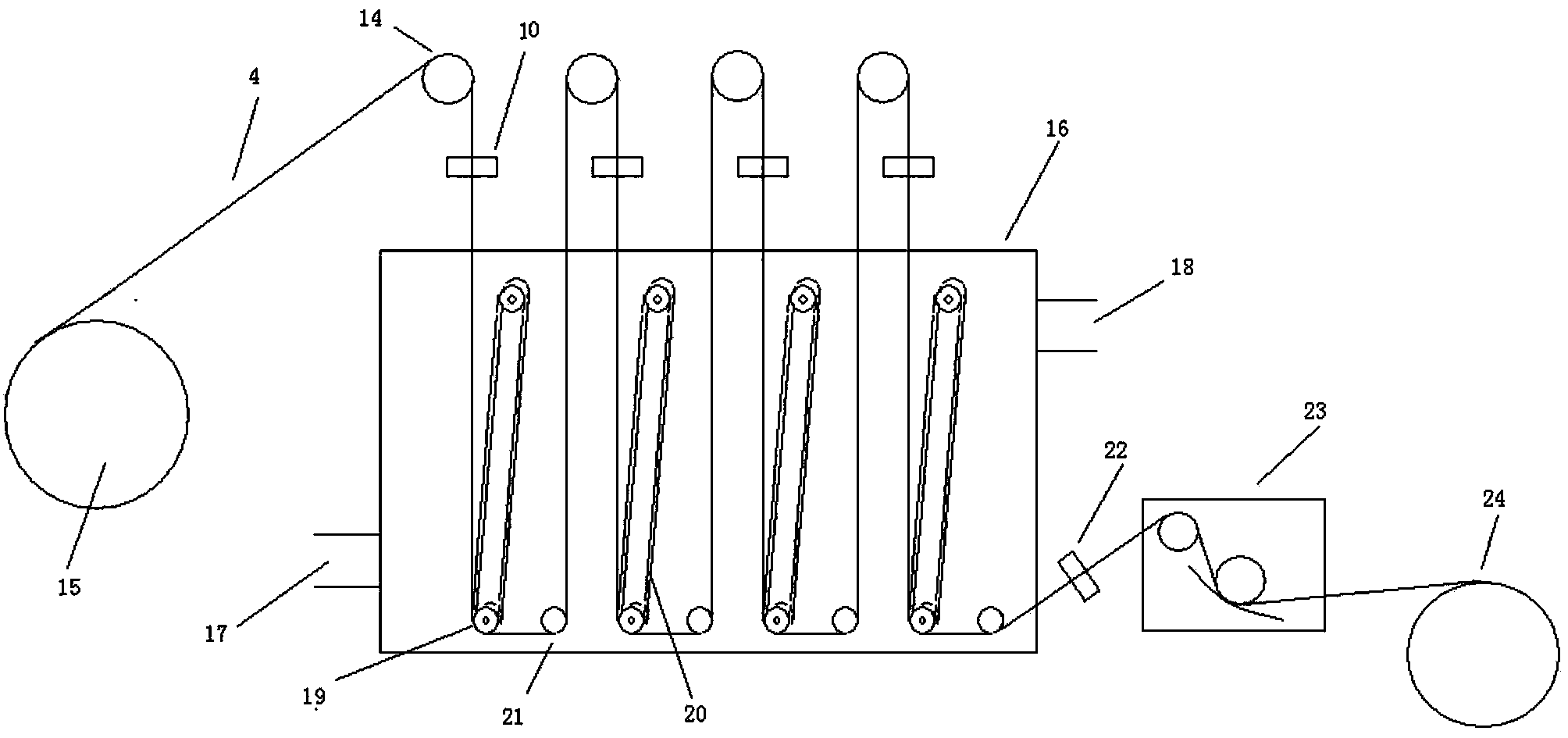 Device for manufacturing polyimide coated optical fiber