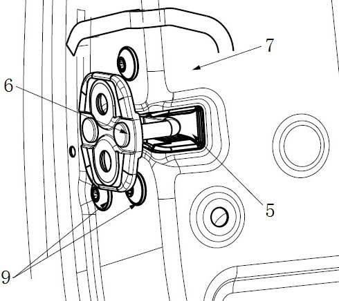 Vehicle door lock fastening bolt and vehicle