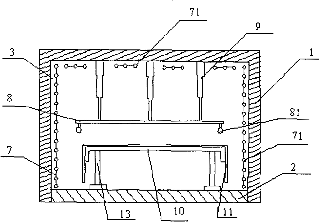 Hot bending furnace for colored glazing glass, method for preparing colored glazing toughened hot-bent glass and colored glazing toughened hot-bent glass
