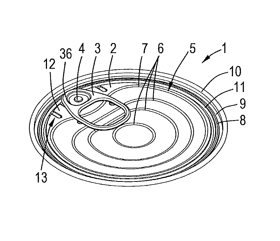 Closure for a container and a container provided therewith