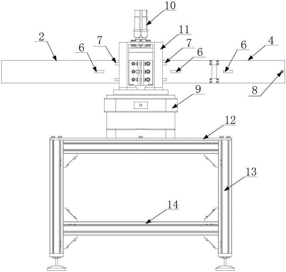 Device for measuring and controlling coupled vibrations of multi-flexibility cantilever beam based on single-axis air flotation table and method thereof