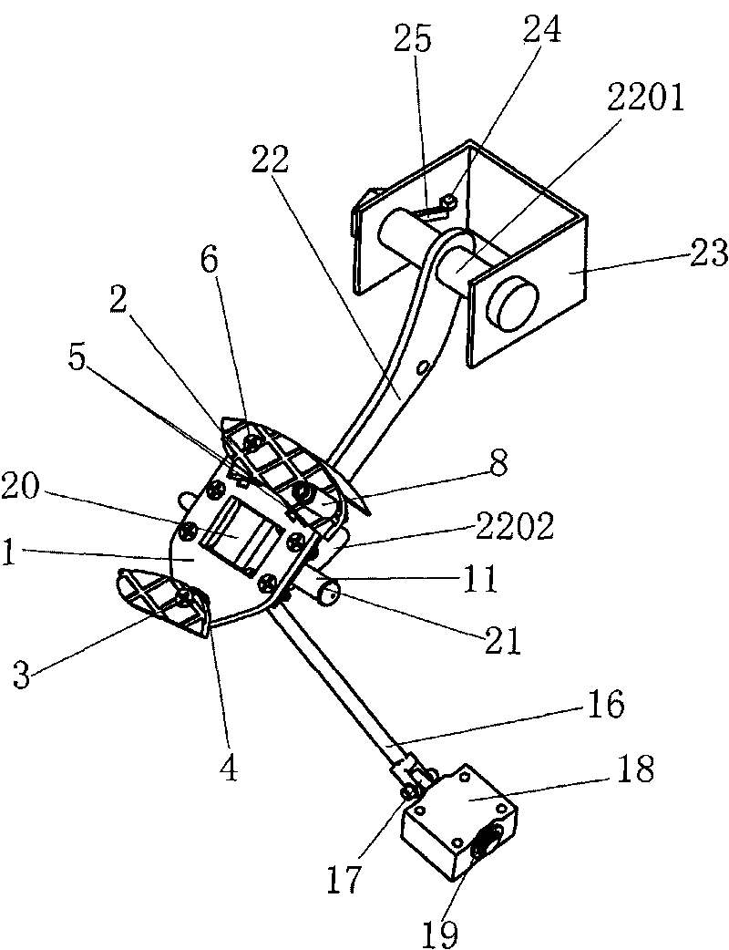 Accelerator and brake combined device for vehicles