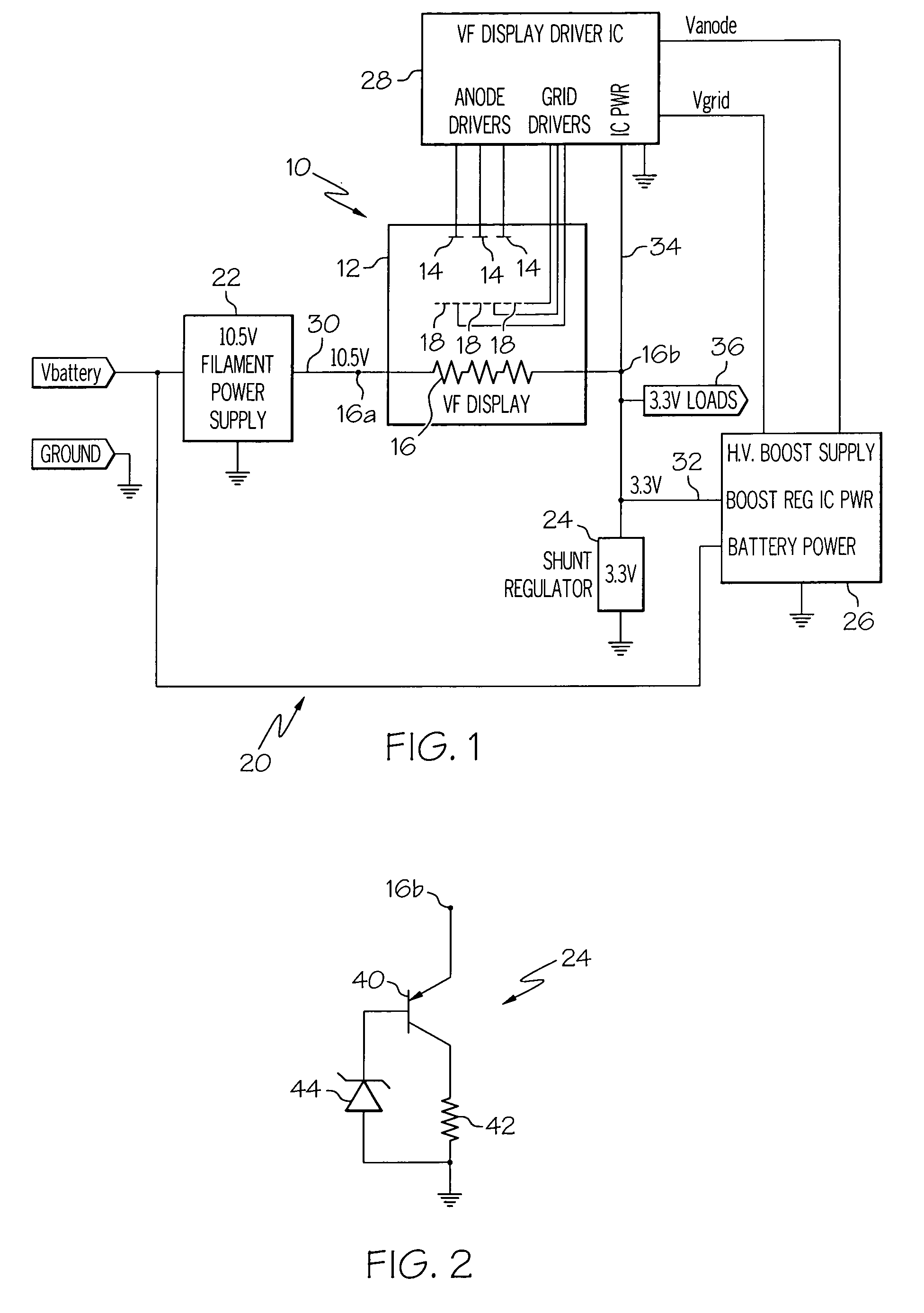 Drive apparatus for a vacuum fluorescent display