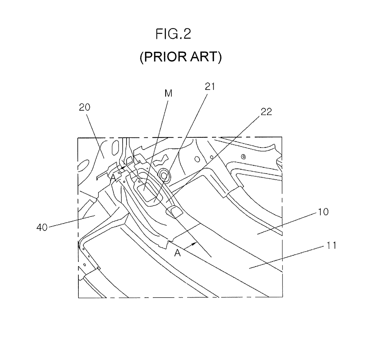 Panel assembly structure for preventing column dive