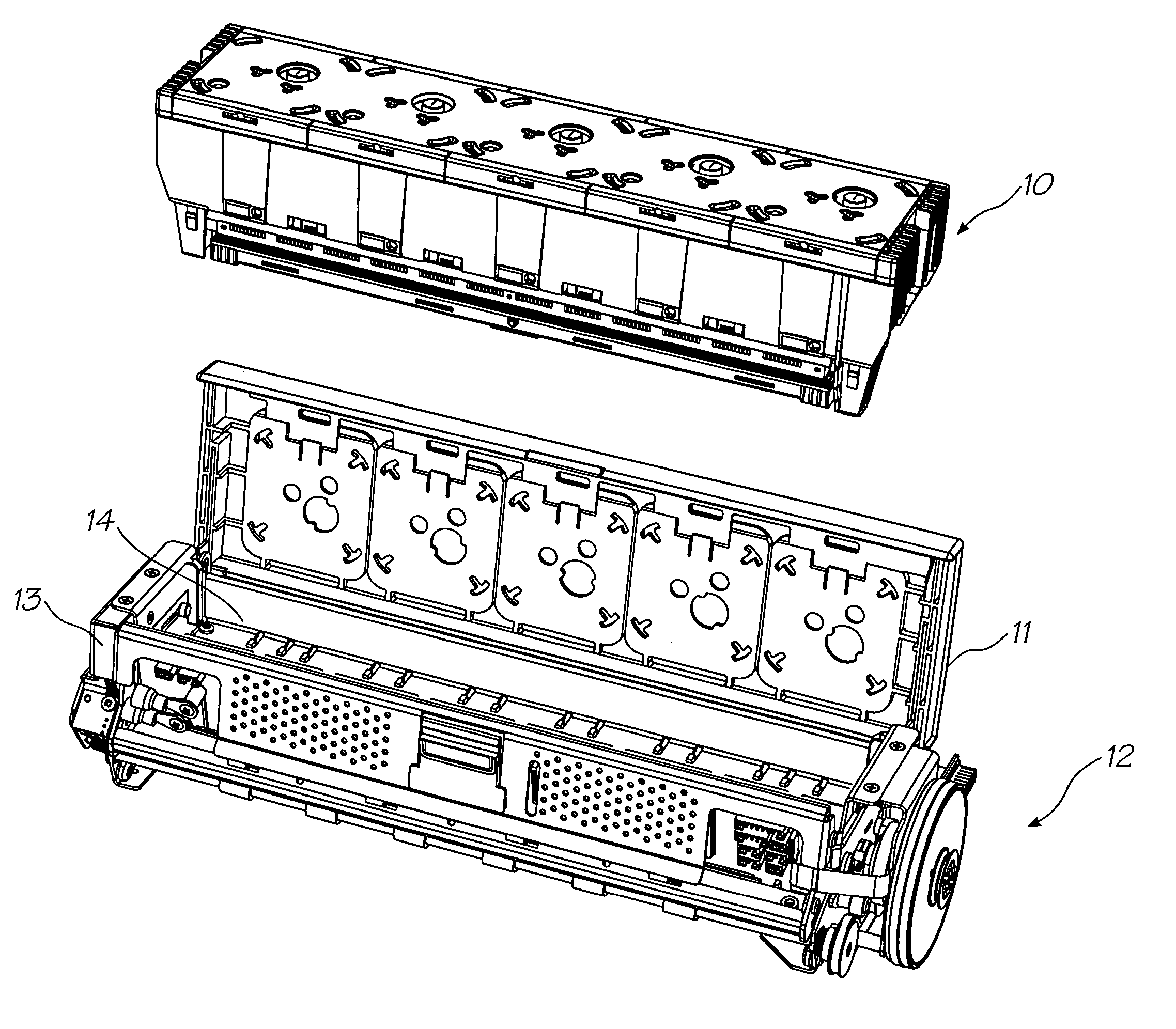 Inkjet printer with cradle for unobstructed access to cartridge