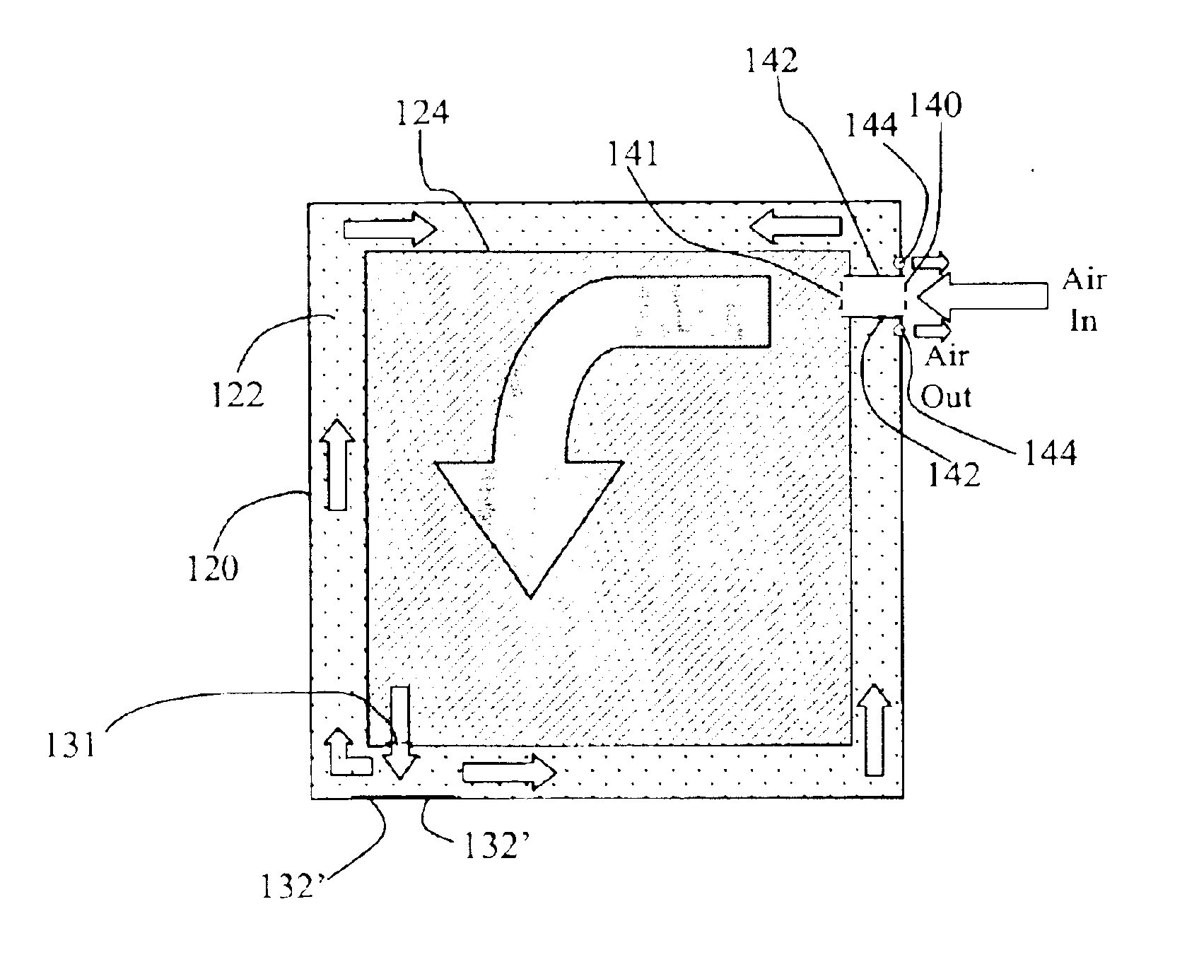 Metal air cell incorporating air flow system