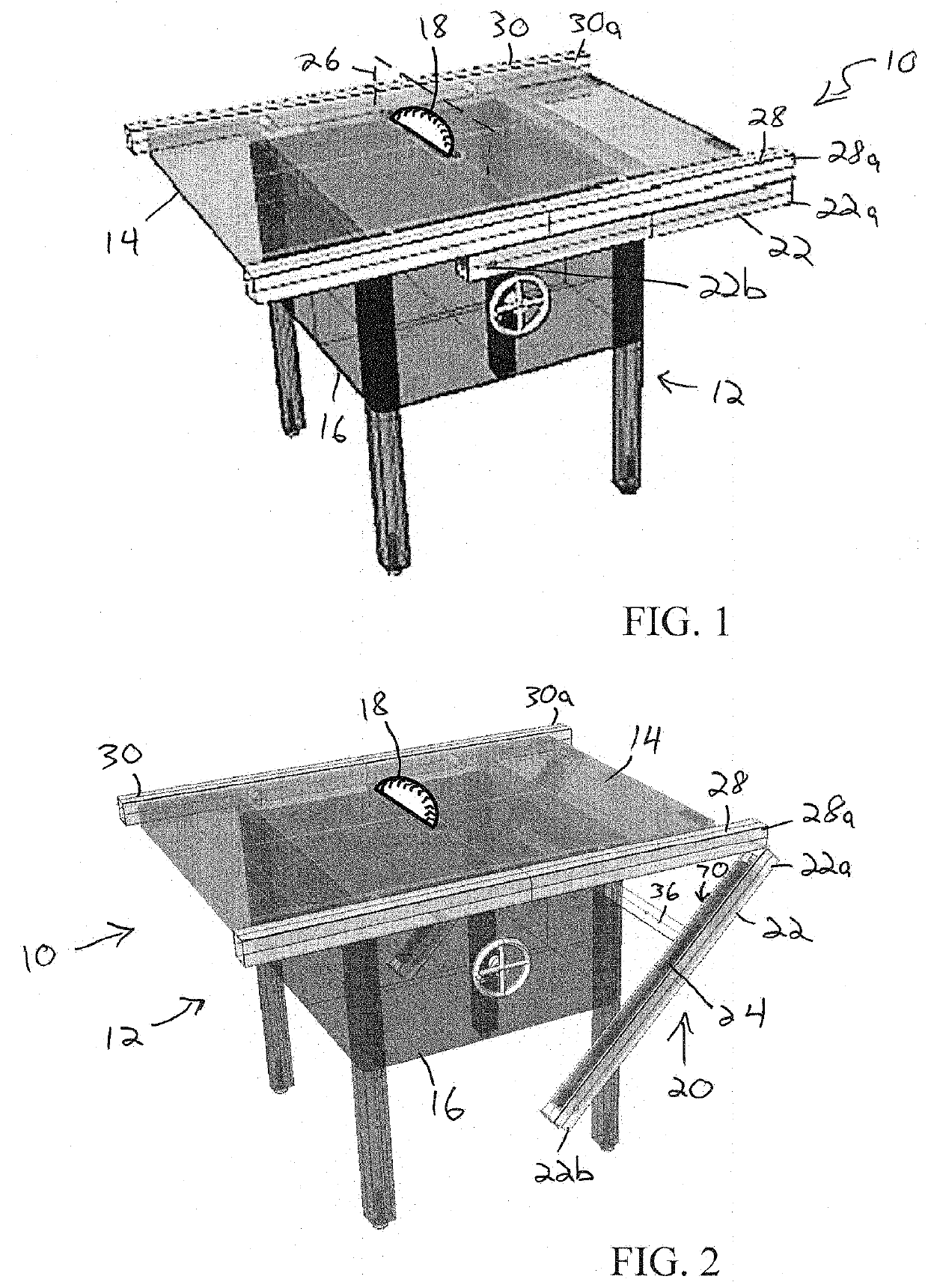 Foldable table saw extension assembly