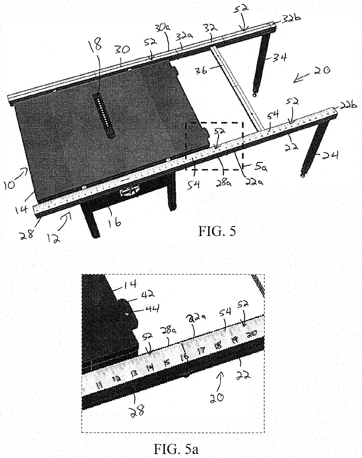 Foldable table saw extension assembly