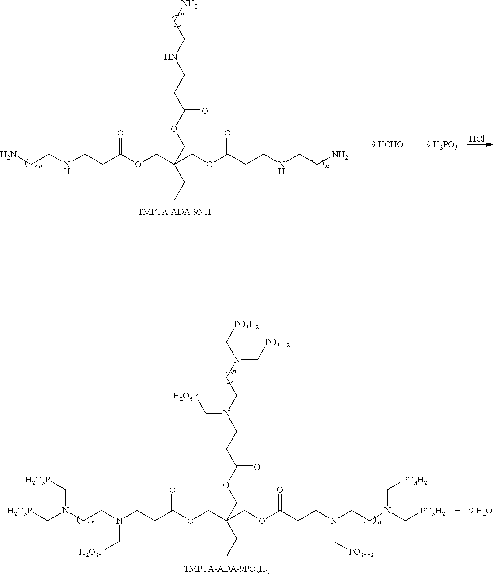 Trimethylolpropane core, phosphonic acid terminated dendrimer and its preparation method