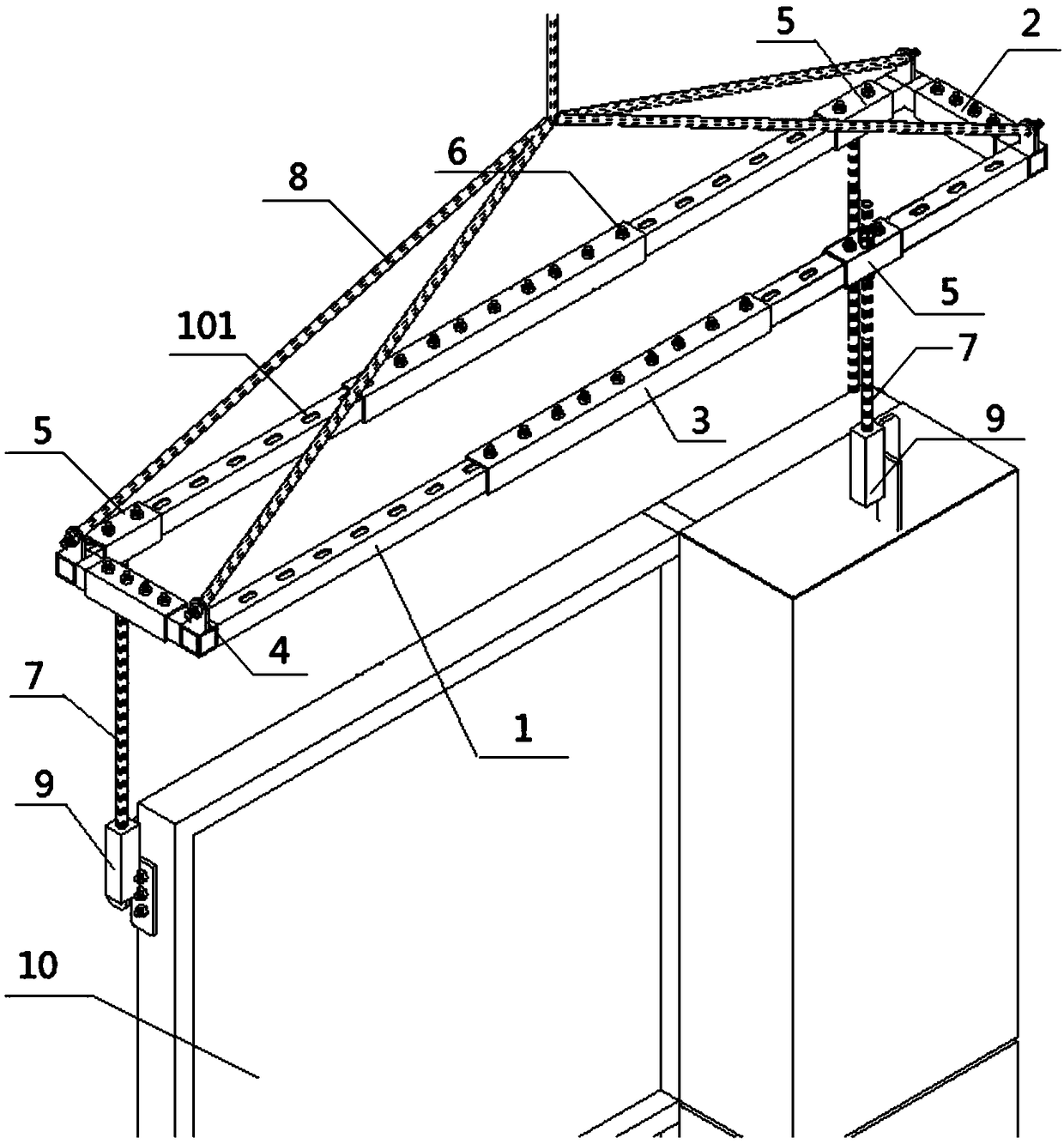 Unit curtain wall lifting balance bar