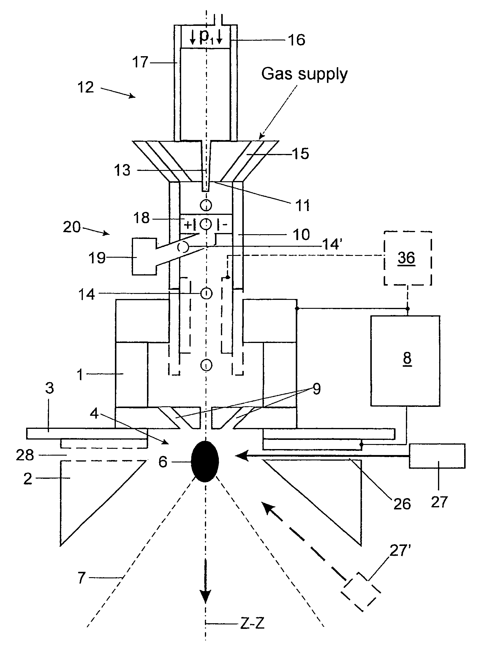 Device and method for generating extreme ultraviolet (EUV) radiation