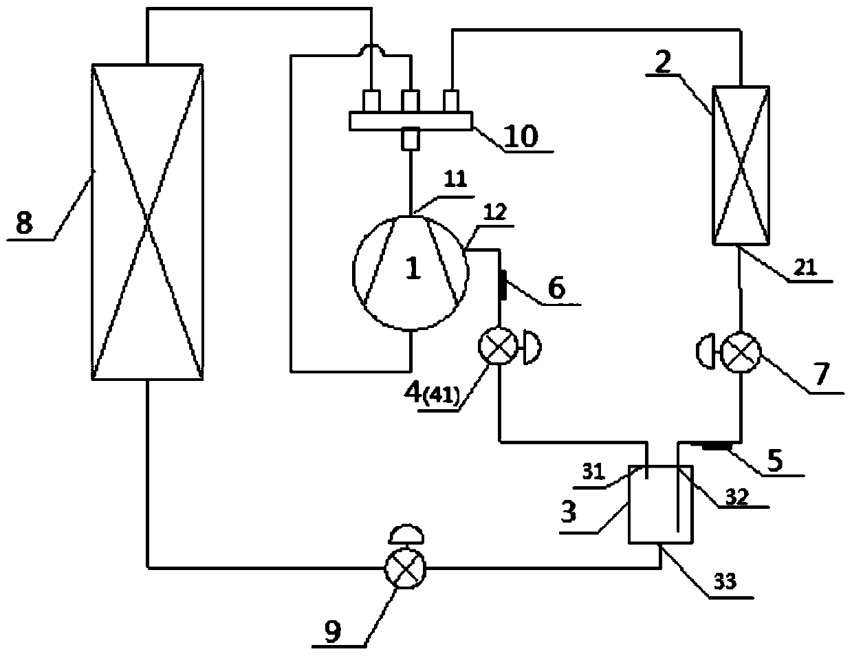 Air injection enthalpy increasing system, air conditioning unit with the system and the enthalpy increasing control method