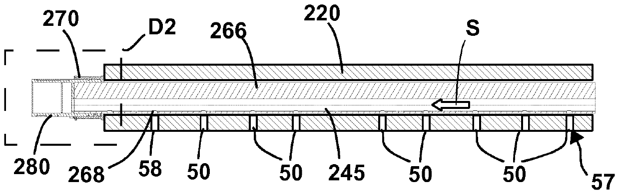 Surface machining apparatus comprising a curved portion