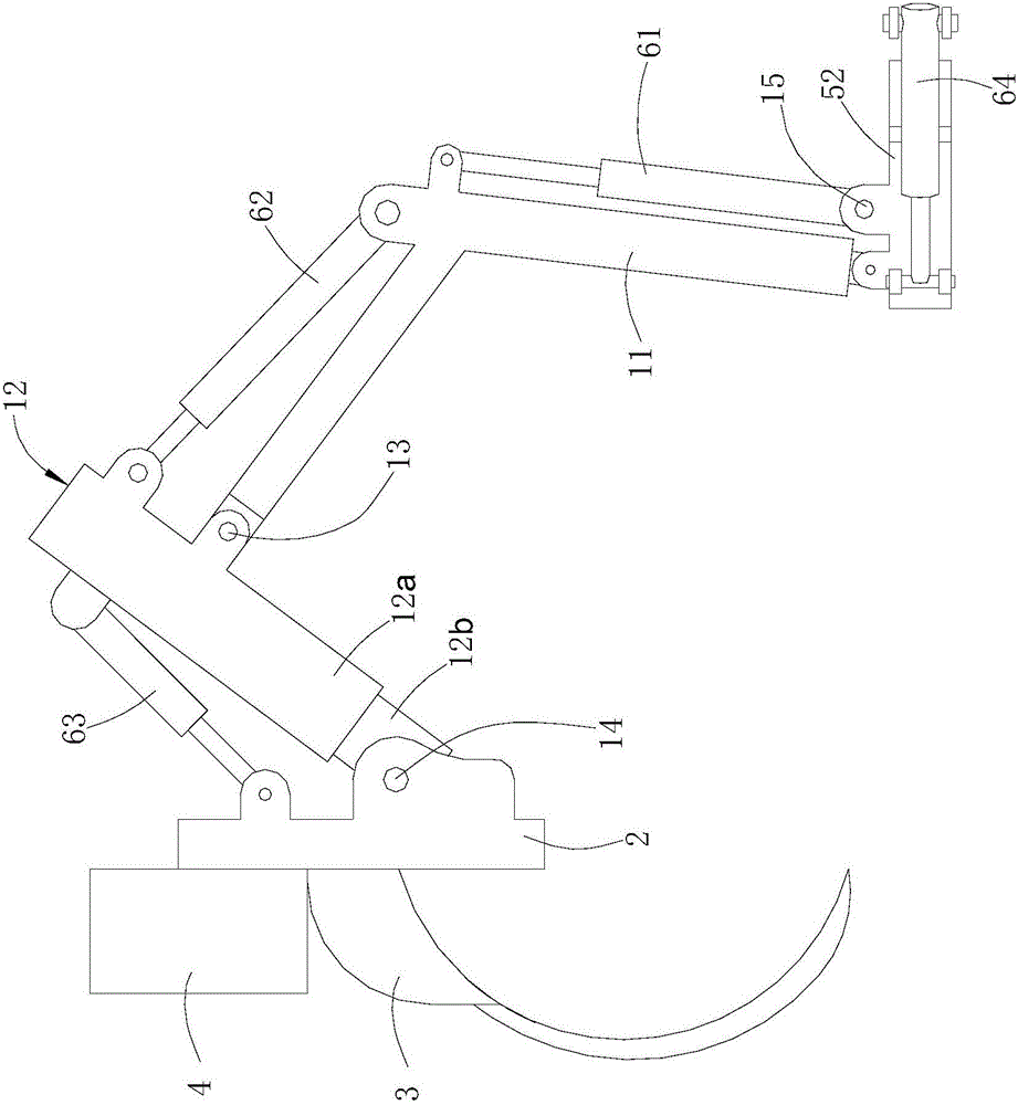 Multifunctional poking mechanical arm device of loading machine